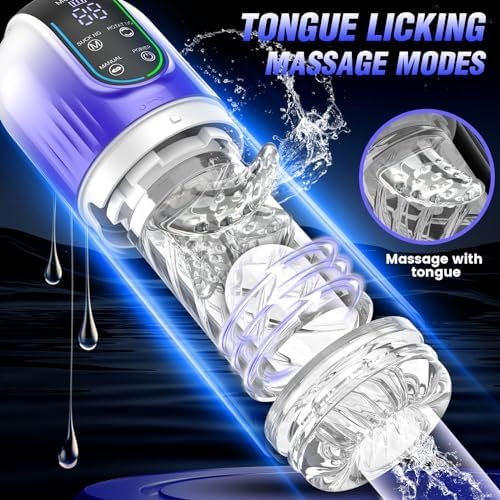 Automatic Male Masturbator Sex Toys For Men - Adult Male Sex Toys Penis Pump With 7 Rotating & 7 Sucking & 7 Licking Modes, Led Display Pocket Pussy Male Stroker, Blowjob Sex Machine Mens Sex Toy Men - Image 3
