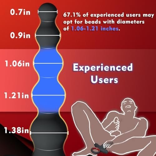 Hoesdik Vibrating Anal Beads Sex Toys For Men Women With Pull Ring, Dual Motors Graduated Size Anal Butt Plug For Anus Prostate G Spot Pleasure, 9 Vibrations Flexible Silicone Anal Vibrator Trainer - Image 3