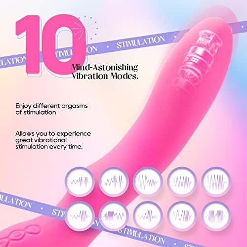 Soulow G Spot Vibrator Dildo With 10 Vibration Modes - Sex Toys For Clitoral Vagina And Anal Stimulation - Adult Sex Toys For Women Or Men Pink - Image 2