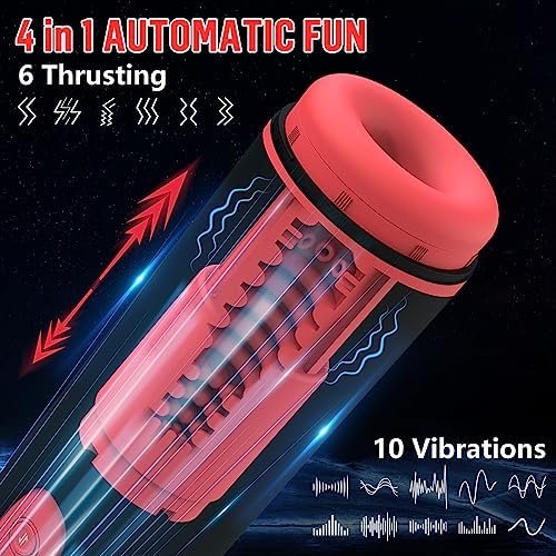 Automatic Male Masturbator Cup - Pocket Pussy Male Stroker With 6 Thrusting & 3 Suction 10 Vibration, 3D Realistic Tunnel Adult Sex Toys For Male Sexual Pleasure - Image 3