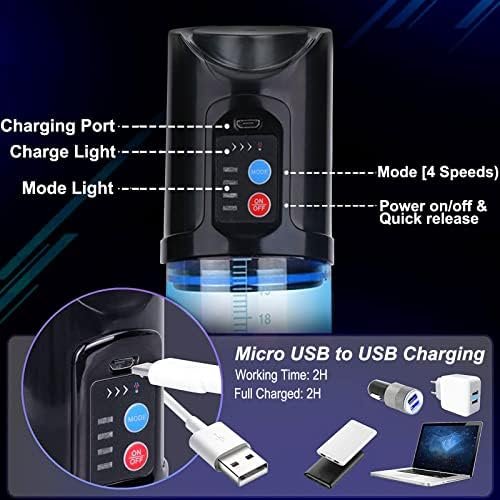 Electric Penis Pump For Men Updated Auto Suck And Release Penis Vacuum Pump Rechargeable Erection Pump Device, Male Penis Enlargement Extend Pump Sex Toys Pumps Adult Toy Enlarger Sex Pump Black - Image 3