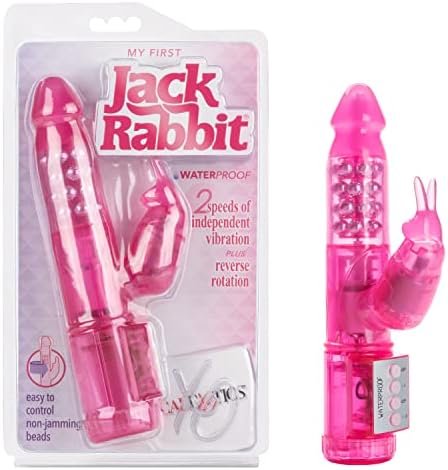 Calexotics My First Jack Rabbit - Waterproof Vibrator With Rotating Shaft - Vibe Sex Toys For Couples - Adult Hands Free G Spot Massager - Pink