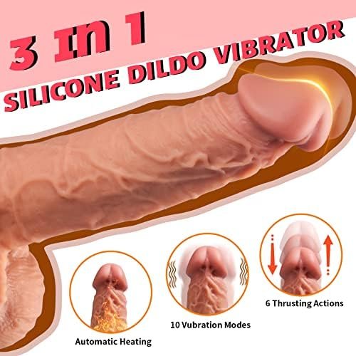 Thrusting Dildo Vibrator With 8 Vibrating Modes Sex Toys 8.26 Inch Realistic Dildos, Wireless Vibrating Dildos With Heating Anal Plug Toys For Women - Image 2