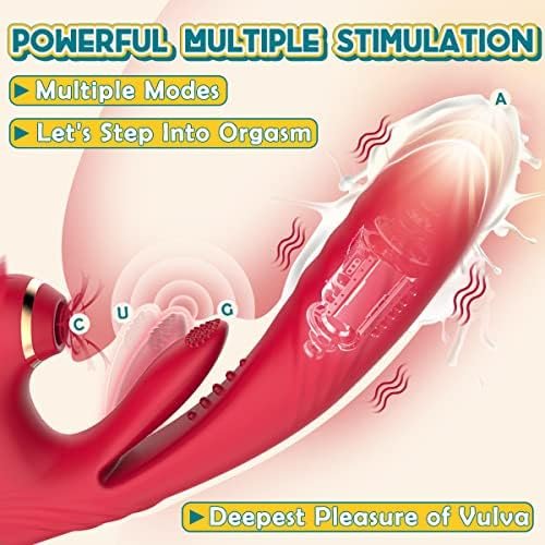 Thrusting Dildo Vibrator Sex Toys For Women - 3 Thrusting Vibrating & 10 Pulsating & 7 Sucking 10.4Inch Vibrators With Heating Adult Toy, Triple Action Sex Toy G-Spot & Clitoris Stimulator For Women - Image 3