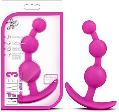 Blush Be Me 3 - Platinum Cured Puria Silicone - 3 Beaded Anal Plug - Satin Smooth Ultrasilk - Anchortech Base, Stayput Design Keeps Plug Comfortably, Securely In Place - Wearable Sex Toy For Women Men