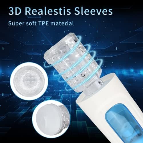 Automatic Male Masturbator Sex Toys For Men, Male Masturbator Cup With 10 Thrusting & Rotating Modes, Hands Free Pocket Pussy Male Stroker, 3D Realistic Sleeve Adult Toy For Men (White) - Image 3