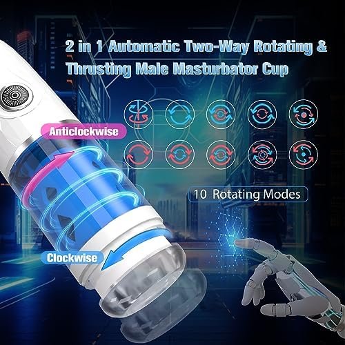 Automatic Blowjob Thrusting Rotating Sex Machine Male Masturbator, Adult Sex Toys For Men, Men'S Sex Toy Stroker Penis Vibrator, Hands Free Masturbators Pocket Pussy For Men Masturbation Pleasure - Image 2