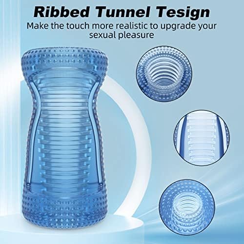 Male Masturbator, Transparent Pocket Portable 3D Faux Pussy Texture Masturbation Stimulation Penis Adult Men Sex Toys & Games - Image 3