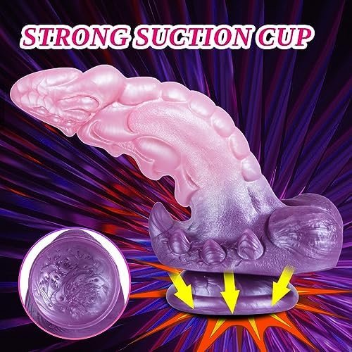 Large Realistic Dragon Dildo - 9.2'' Silicone Realistic Big Dildo, Soft Liquid Thick Dildo, Textured For G-Spot Stimulator, Strong Suction Cup, Hands-Free Play, Suitable For Women, Men And Couples - Image 3