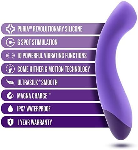 Blush Wellness G Ball Vibrator - Rechargeable 7" G Spot Stimulating Massage Wand - 10 Unique Vibrating Functions - Ultrasilk Smooth Puria Silicone - Ipx7 Waterproof 1 Yr Warranty - Purple - Image 2