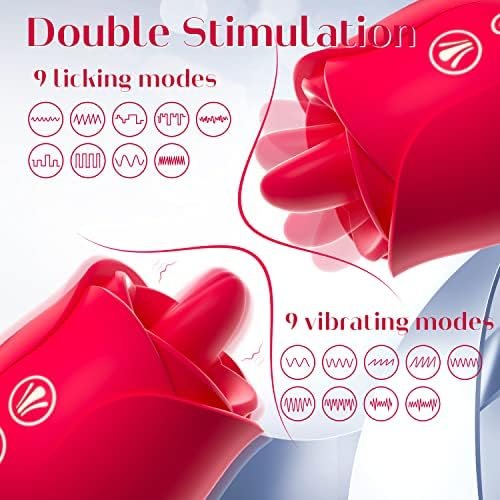 Rose Sex Toys Vibrator For Women - Rose Toy, Rose Sex Stimulator For Women With 9 Tongue Licking & 9 Vibrating Modes, G Spot Vibrators Adult Sex Toys For Womens Couples Sex Nipple Clitoral Stimulation - Image 2
