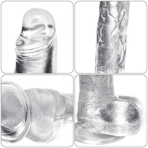 Clear Dildo Realistic Big Dildos Sex Toy Feels Like Skin, Suction Cup Dildo Anal Sex Toys Adult Toys For Hands-Free Play,Adult Toys Clear Dildo (8") - Image 3