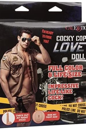 Calexotics Cocky Cop Love Doll – Full Size Inflatable Male Sex Doll - Novelty Adult Sex Toy – Tan
