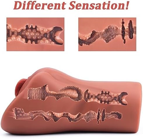 Male Sex Toys Sex Dolls - Male Masturbators Adult Toys With 3D Realistic Vagina And Tight Anus, Lifelike Pocket Pussy, Male Strokers Adult Sex Toys For Men (Brown) - Image 2