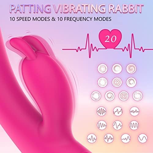 G Spot Vibrator With Heating Function,Waterproof Rabbit Pink Dildo G Spot Sex Toys With 20 Vibration Modes Push Function Masturbation Adult Sex Toys For Woman Sex - Image 2