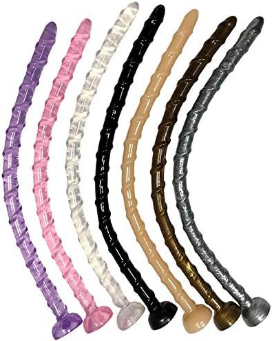 Super Long Anal Plug Dildo Liquid Silicone Anal Butt Plug With Spiral Texture Design, Ultra Soft Sex Adult Toy For Couple(Black) - Image 2