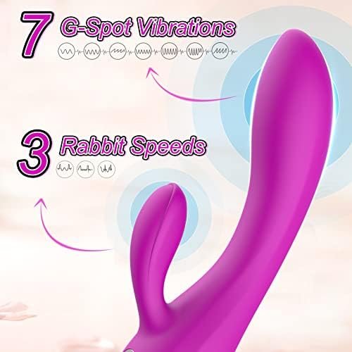 G-Spot Rabbit Dildo Vibrator, Silicone Clitoral Anal Dildo Massager Clit Vaginal Stimulator With 7 Vibrating Modes, Adult Sex Toys & Game For Women Couples - Image 2