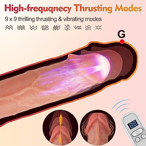 Realistic Thrusting Dildos G-Spot Vibrator - 8.5" App Remote Control Vaginal Anal Dildo Stimulator With 9 High-Frequency Vibrating & Telescopic Modes, Silicone Adult Sex Toys Massager For Women Orgasm - Image 2