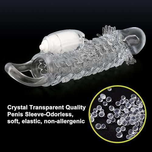 Vibrating Penis Sleeve With Cock Ring, Reusable Dick Condom Dildo Vibrator Penis Extender Enlarger Delay Ejaculation Sex Toys For Couple Stimulation - Image 3
