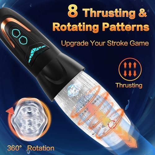 Automatic Male Masturbator Sex Toy With 10 Vibration, 8 Thrusting & Rotating Patterns, Pocket Pussies Male Sex Toys For Men, Penis Pump Male Stroker Adult Toy Pocket Pussy For Men, Adult Toys For Men - Image 3