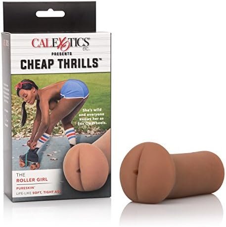 Calexotics Cheap Thrills The Roller Girl - Travel Sized Male Masturbator - Silicone Masturbation Sleeve – 5 Inch Adult Male Sex Toy - Brown