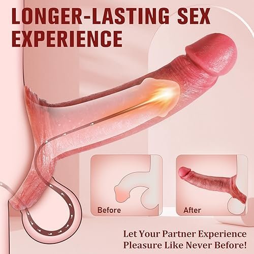 Kvevu Reusable Penis Sleeve Cock Ring Extender, 2.2 Inch Ultra-Soft Penis Enlarger For Couples Sex Toys For Men - Image 3