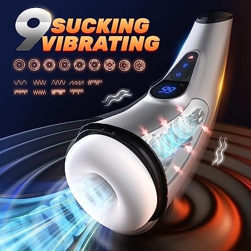 Sex Toys For Men Male Masturbator - Adult Masturbators Penis Pump With 9 Sucking & Vibrating Modes, 3D Textured Sleeve Heating Mens Toy Stroker, Lcd Display Pocket Pussy - Image 2