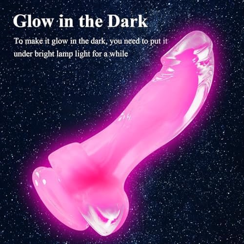 Shkanla Realistic Luminous Dildo, 8.7 Inch Big Dildos With Strong Suction Cup Adult Sex Toys For Women Men Gay, Lifelike Fake Penis G Spot Vaginal Anal Stimulator With Curved Shaft & Balls (M) - Image 3