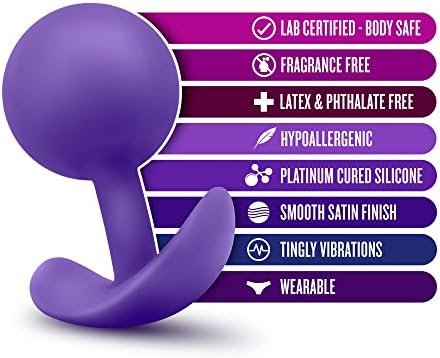 Blush Luxe - Satin Smooth Silicone Wearable Anal Hollow With Jiggle Ball Vibra Plug Sex Toy - Purple - Image 2