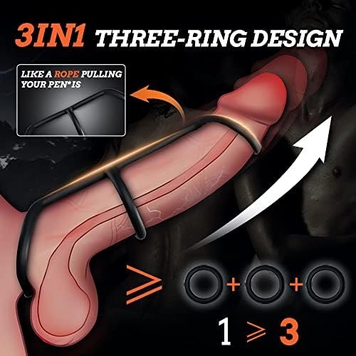 Tivino Silicone Penis Ring, 3 In 1 Ultra Soft Cock Ring For Erection Enhancing Stamina Prolonging, 3 Different Sizes For Men Adult Toys For Couple Harder Longer Sex Ring Play - Image 2