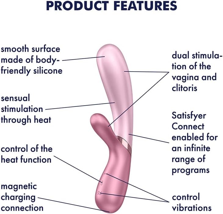 Satisfyer Hot Lover | Rabbit Vibrator | 2 Motors | Heat Function | 20 Cm | Waterproof (Ipx7) | Rechargeable Battery | Skin-Friendly Silicone - Image 3