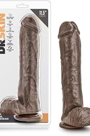 Blush Dr. Skin Mr. Mayor 9 Inch Dildo With Suction Cup - Long Realistic Thick Girthy Harness Compatible Adult Toys For Female Male Guys - Sex Toy For Women Men Couples - Chocolate