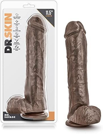 Blush Dr. Skin Mr. Mayor 9 Inch Dildo With Suction Cup - Long Realistic Thick Girthy Harness Compatible Adult Toys For Female Male Guys - Sex Toy For Women Men Couples - Chocolate