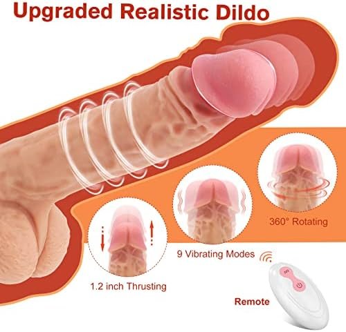Thrusting Realistic Dildo Sex Toy With App Remote Control, G Spot Clitoral Anal Stimulator For Women With 9 Vibrating Modes, Adorime Silicone Dildo Vibrator With Strong Suction Cup Adult Toy 8.5 Inch - Image 2