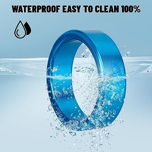 Runyu Cock Ring, Metal Penis Ring Male Cockring Penis Glans Loop Bdsm Sex Toy For Men, Blue 45Mm - Image 3