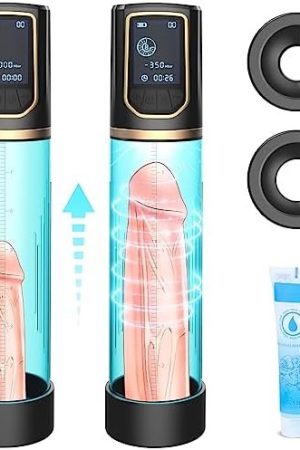 Automatic Penis Pump For Men Erection & Enlargement With 2 * 8 Modes, Male Sex Toys Self-Vacuum Sensuality Pump Penis Enlargers & Stimulation Penis Training Device Couple Adult Toys, 3 Penis Rings