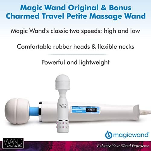 Wand Essentials Handheld Massager With Mini Travel Massager For Women And Men, Corded Electric Portable Vibrating Personal & Body Massage For Muscle Recovery, White, 2 Pack - Image 2