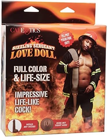 Calexotics Sizzling Sergeant Love Doll – Full Size Inflatable Male Sex Doll - Novelty Adult Sex Toy – Brown
