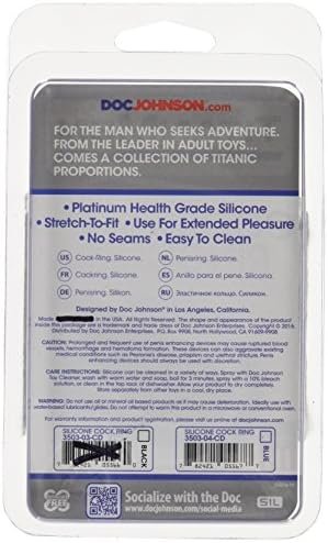 Doc Johnson Titanmen Silicone Cock Rings Double Pack, Blue - Image 3