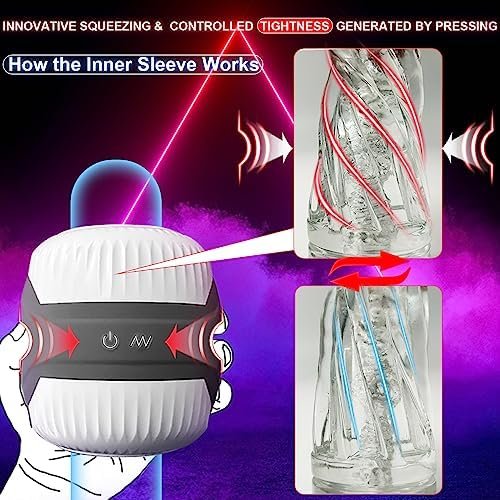 Squeezable Dual Motors Automatic Vibrating Male Stroker Masturbator, Adult Sex Toys For Men, Open-Ended Penis Vibrator Stimulator Blowjob Sex Toy,Hands Free Masturbators Vibrators Pocket Pussy For Men - Image 2