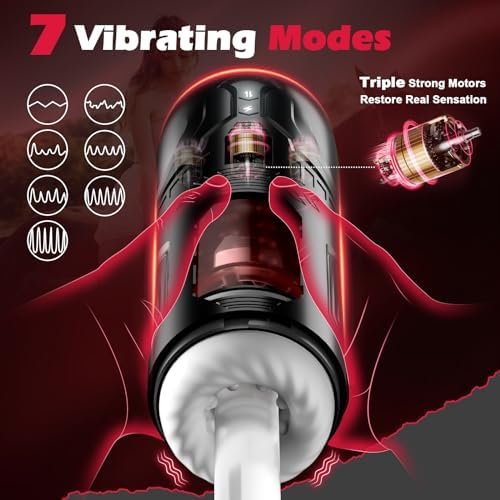 Sex Toys For Men Male Masturbator Cup, Automatic Men'S Adult Toys With 7 Thrusting & Rotating Vibrating Modes, Hands-Free Male Sex Toys With 3D Textured Channel, Men Masturbation Pocket Pussy Machine - Image 3