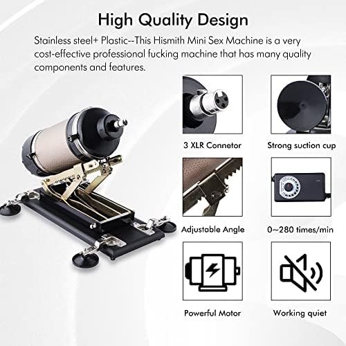 Hismith Mini Sex Machine Thrusting With 7 Attachments Lifelike Dildos And Masturbation Cup For Unisex, Powerful Speed Love Machines Gun For Women For 3Xlr - Image 3