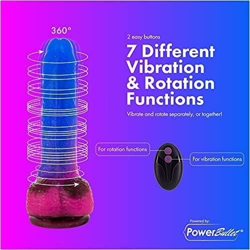 Pure Love 7.36" Vibrating And Rotating Dildo With Remote, Harness Compatible Adult Sex Toy, Cosmic - Image 3