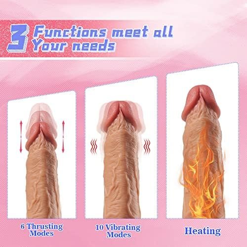 Thrusting Dildo Vibrator With 6 Powerful Thrusting Speeds&10 Vibrations & Heating G-Spot Dildo Sex Toy, Lubisey Silicone Realistic Vibrating Dildos For Women Adult Sex Toys & Games 7.8'' - Image 3