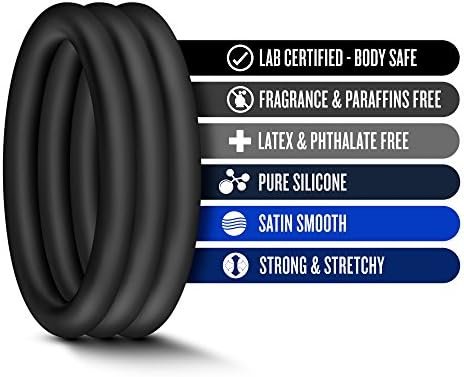 Performance - 3 Pack Male Enhancement Silicone Penis Cock Ring Erection Enhancing C-Rings Set - 2 Inch Diameter - Image 2