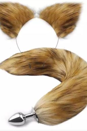 Bunny Tail Anal Plug Trainer Set Cosplay Furry Sex Toy (Black Bunny Tail)