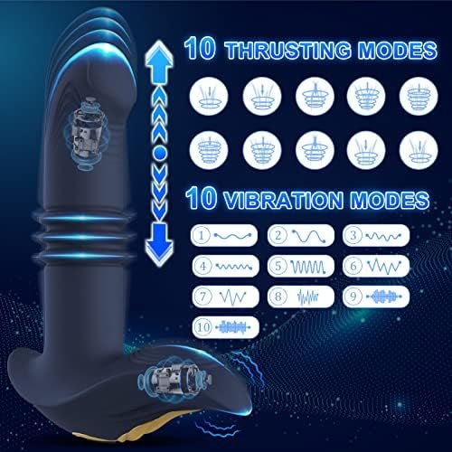 Thrusting Prostate Massager Anal Vibrator For Men'S, Male Anal Sex Toys For Men - Vibrating Anal Butt Plug Toy For Women,10 Thrusting & Vibrations, Remote Control, Waterproof - Image 2