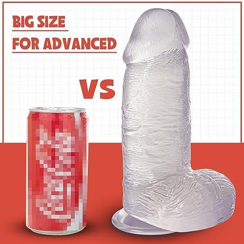 2.7” Diameter Huge Clear Dildo, Realistic Thick Dildos With Powerful Suction Cup, Giant Size G-Spot Penis Dildo For Advanced Players, Hands-Free Vagina Anal Sex Toys For Women And Men - Image 2