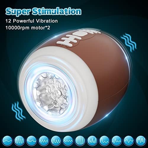 Sex Toys Male Masturbator For Men, 12 Vibrations Males Vibrator With Open-Ended 3D Textured Pocket Pussy For Penis Stimulation, Adult Toys For Men Gay Couple Sex Pleasure Brown - Image 2