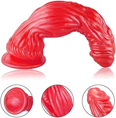 Soft Dildo Women Masturbation With Suction Cup For Hands-Free Play, False Penis Vaginal G-Spot Prostate Massager Adult Toys For Female Pleasure And Couples Bed Games (Red) - Image 3